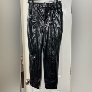 High waisted patent pants